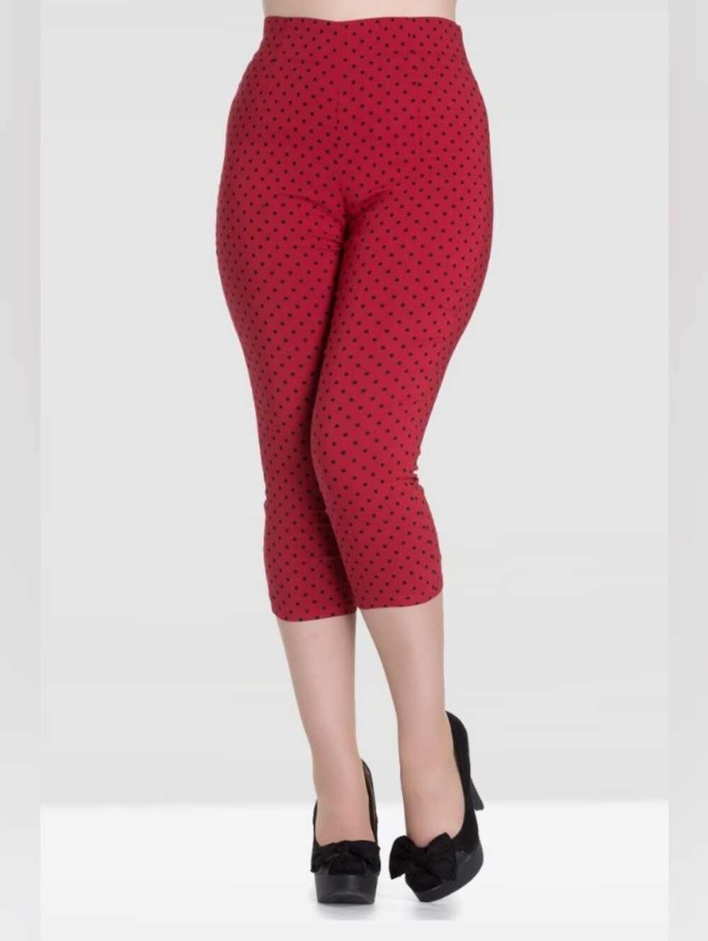 Hell Bunny Kay Capris Pants – Red/Black Polka Dot